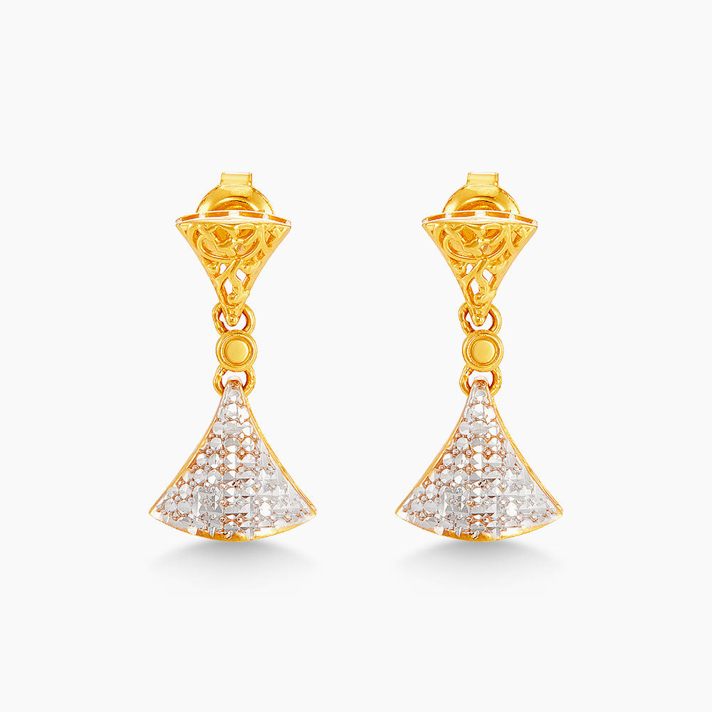 916/22K Yellow and White Gold Earrings 6200015YW(E)