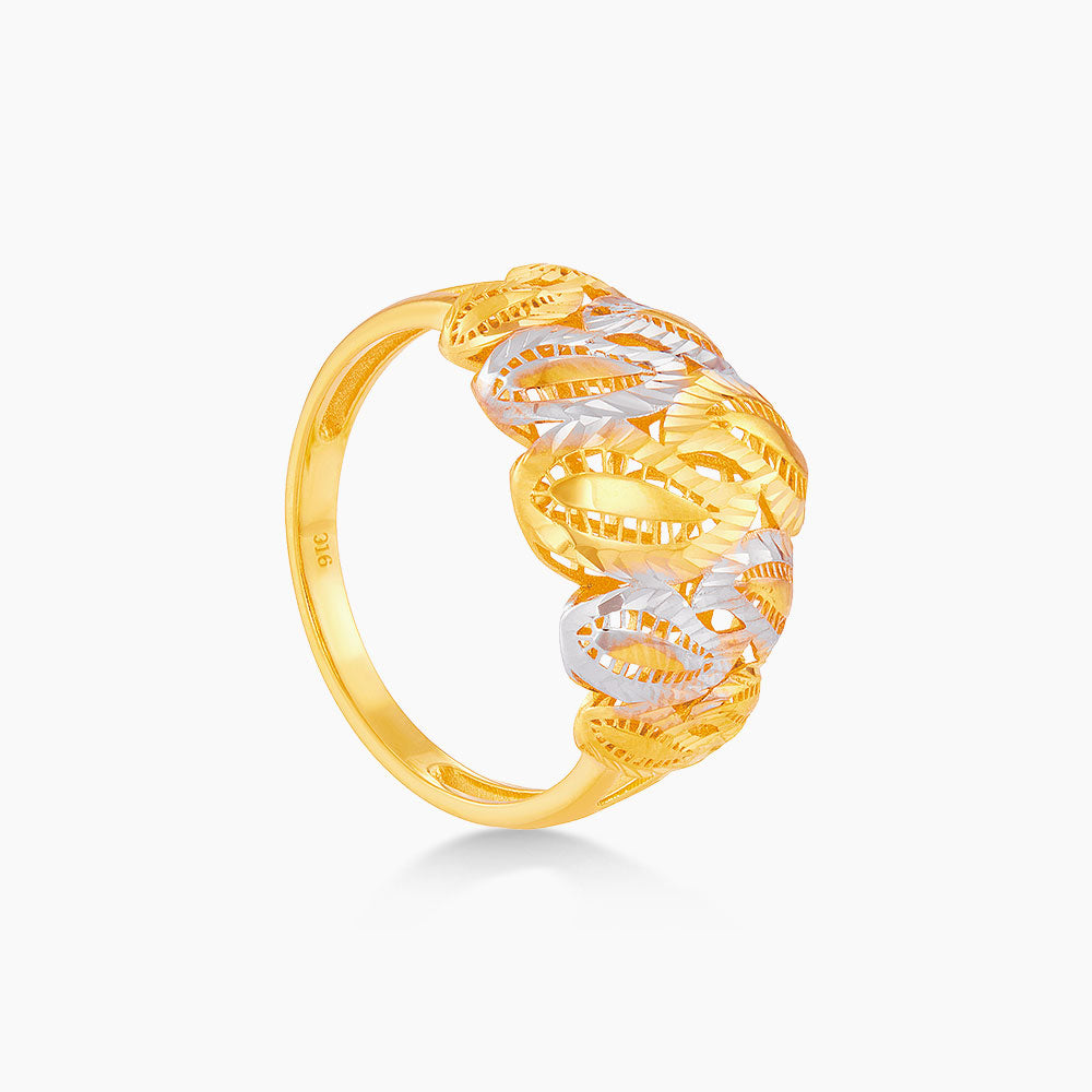 916/22K Yellow and White Gold Ring 6200027YW(R)