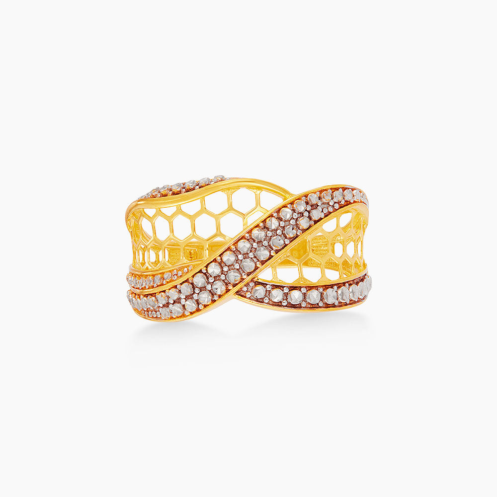916/22K Yellow and White Gold Ring 6200037YW-BI