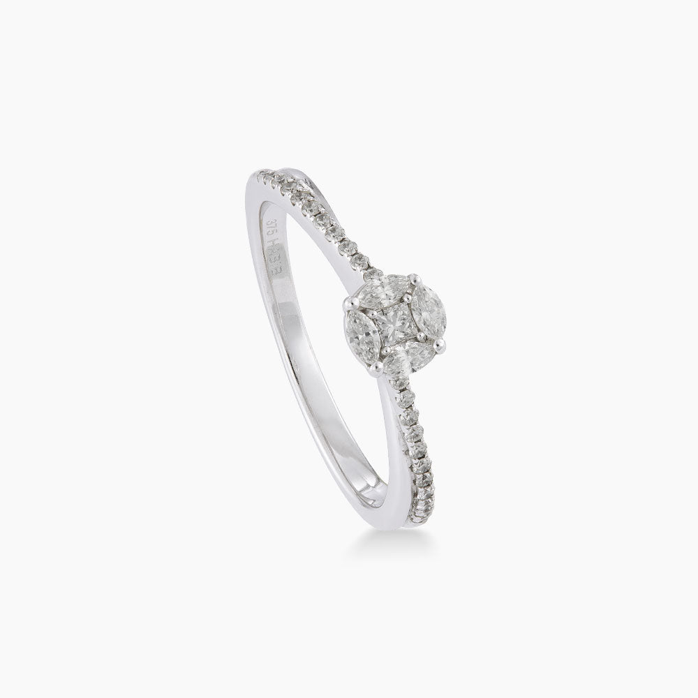 EMPRESS | Marquise, Princess and Diamond Ring in 375/9K White Gold 259551120(WG)