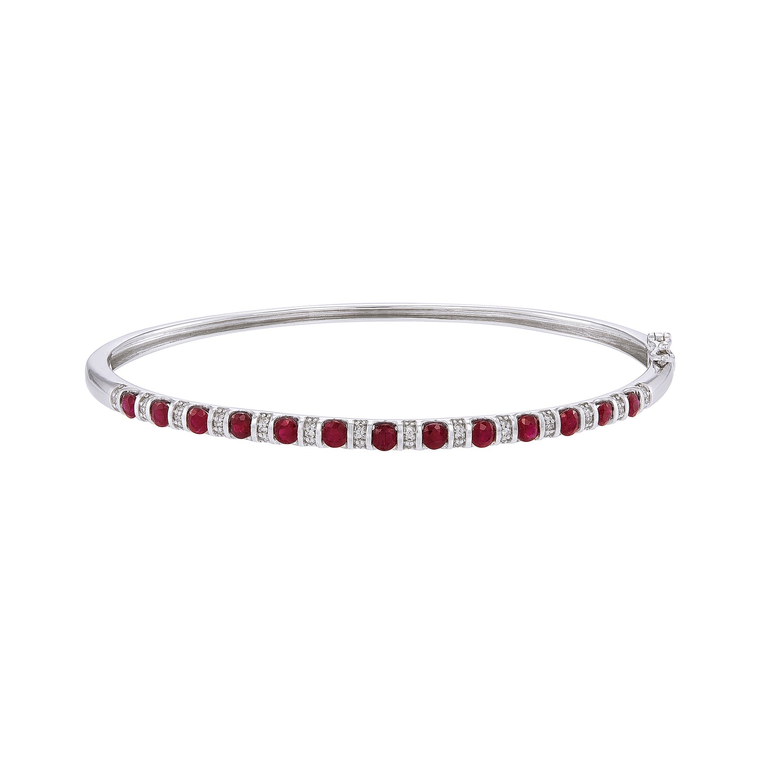 Ruby Diamond Bangle in 375/9K White Gold 67951-RY