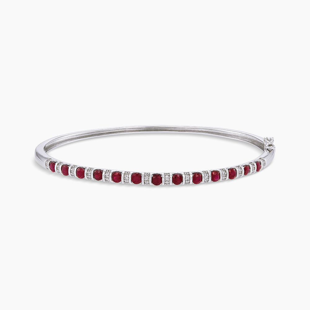 Ruby Diamond Bangle in 375/9K White Gold 67951-RY