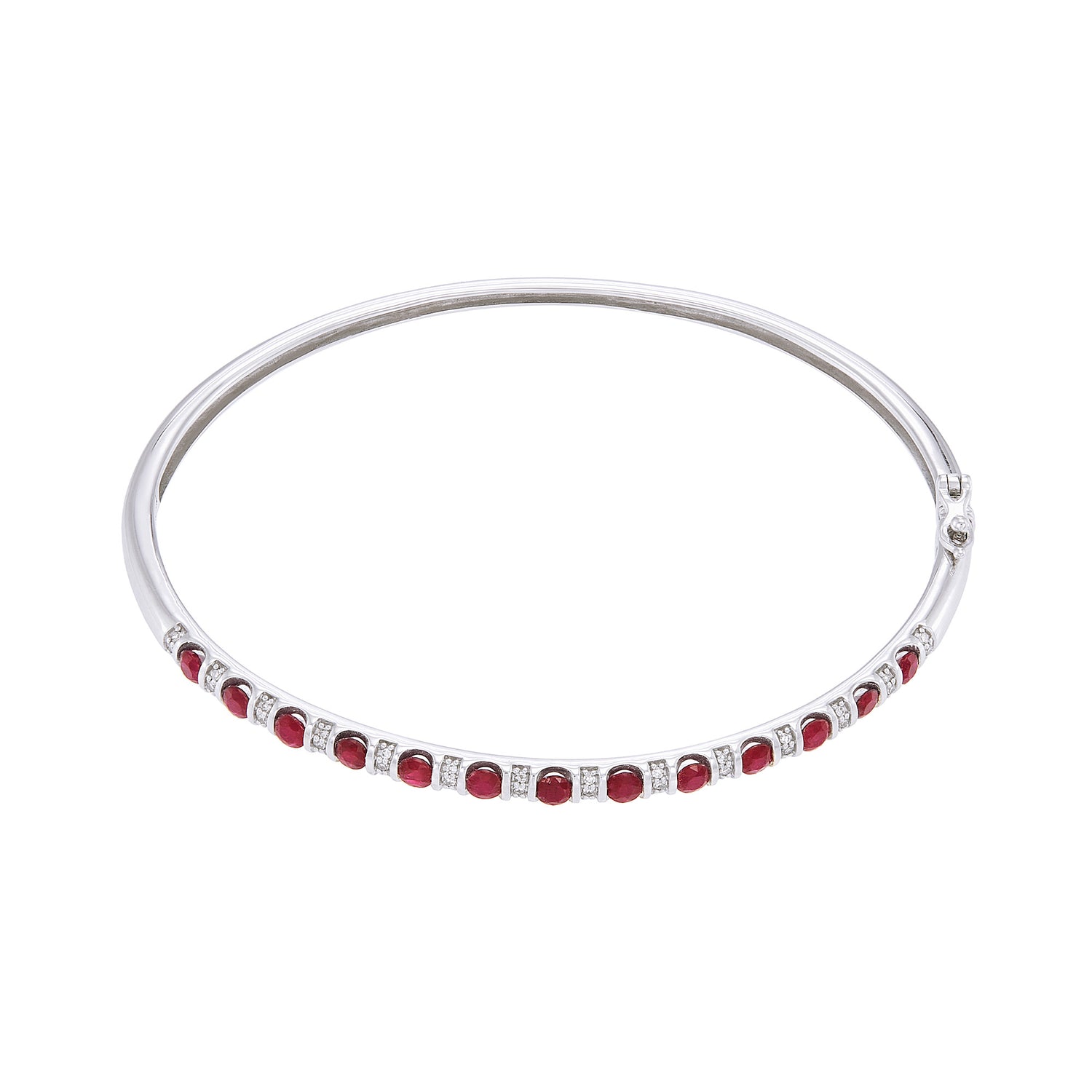 Ruby Diamond Bangle in 375/9K White Gold 67951-RY