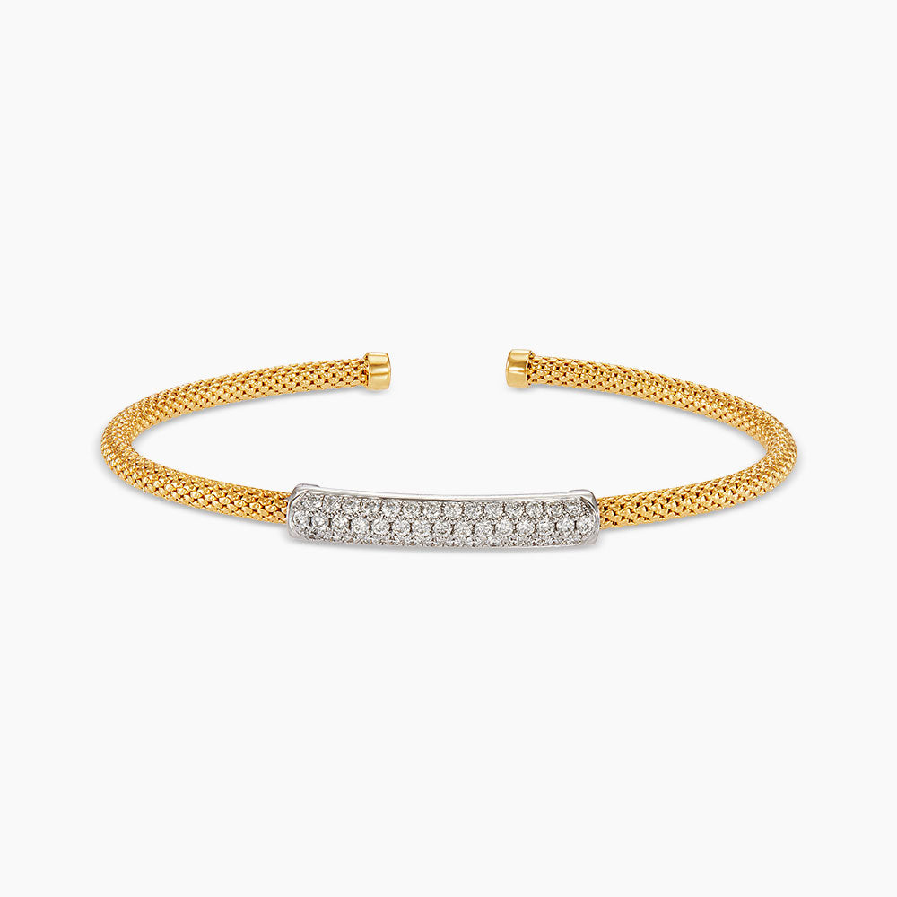 Diamond Bangle in 750/18K Yellow and White Gold 682670126