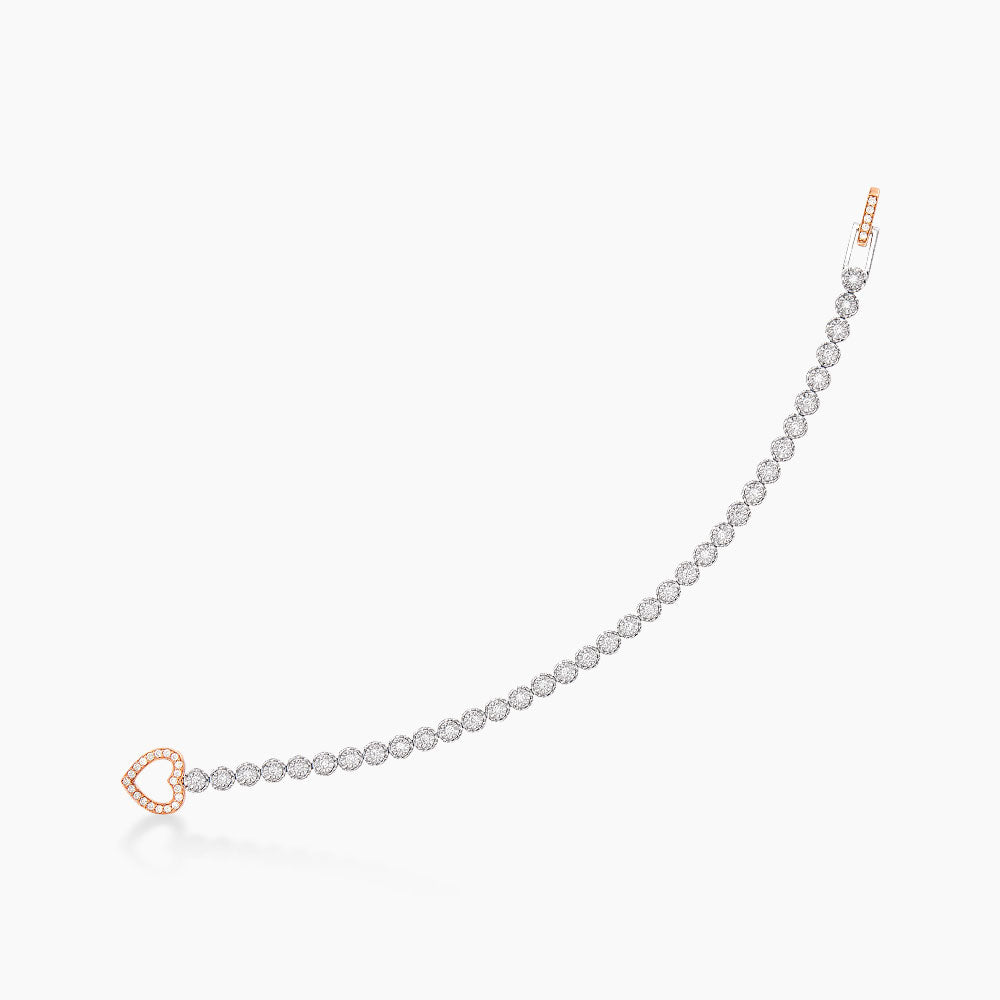 Diamond Bracelet in 750/18K White and Rose Gold 682730126