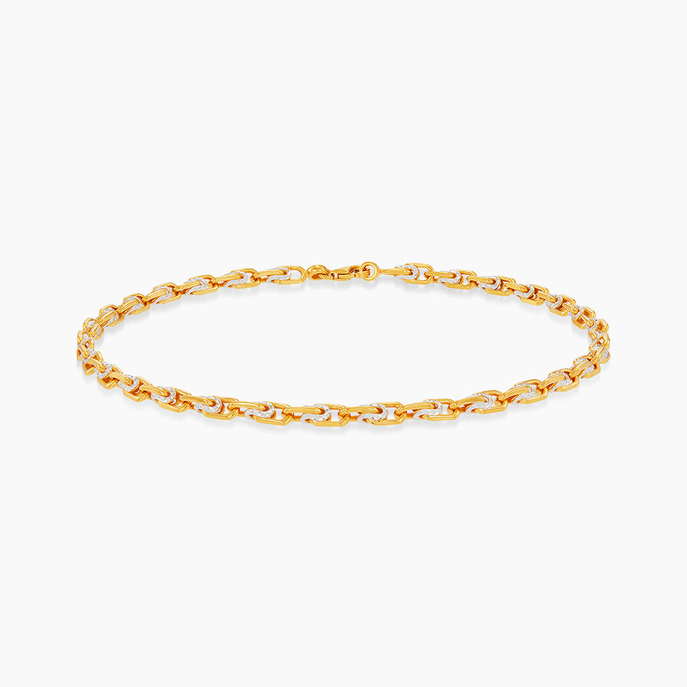 916/22K Yellow and White Gold Anklet 6900002YWS