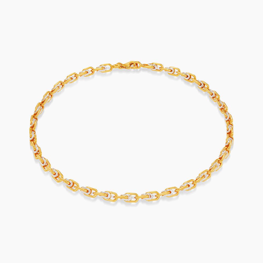 916/22K Yellow and White Gold Anklet 6900002YWS