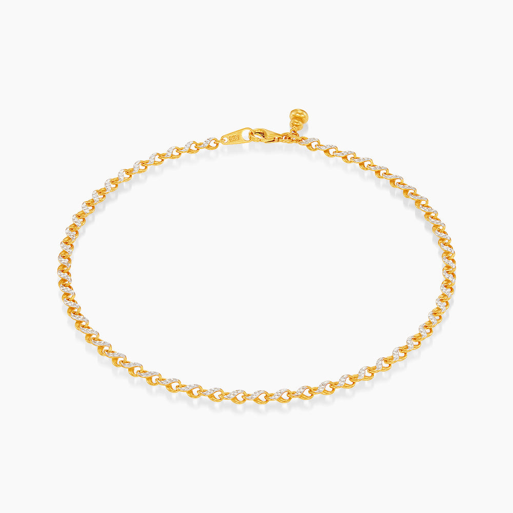 916/22K Yellow and White Gold Anklet 6900003YWS