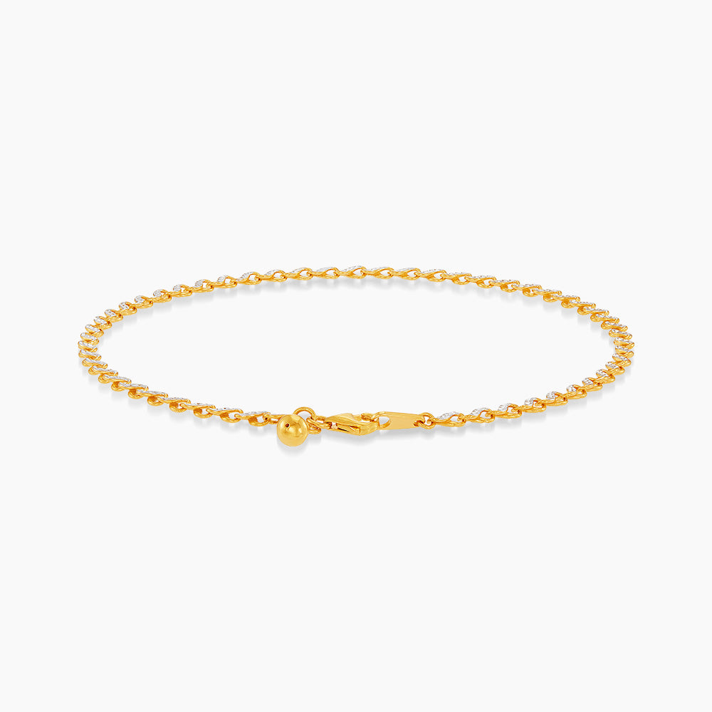 916/22K Yellow and White Gold Anklet 6900003YWS