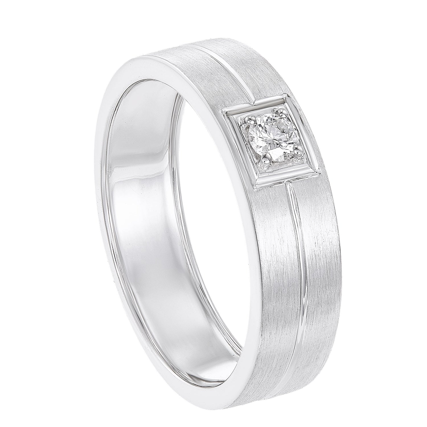 Diamond Men's Ring in 925 Palladium 00819(PLD)