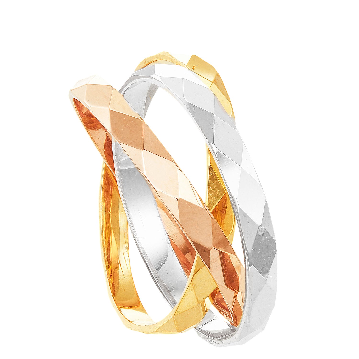Oro Italia 916/22K White, Yellow and Rose Gold Ring GR45630321-TI (22K Gold)
