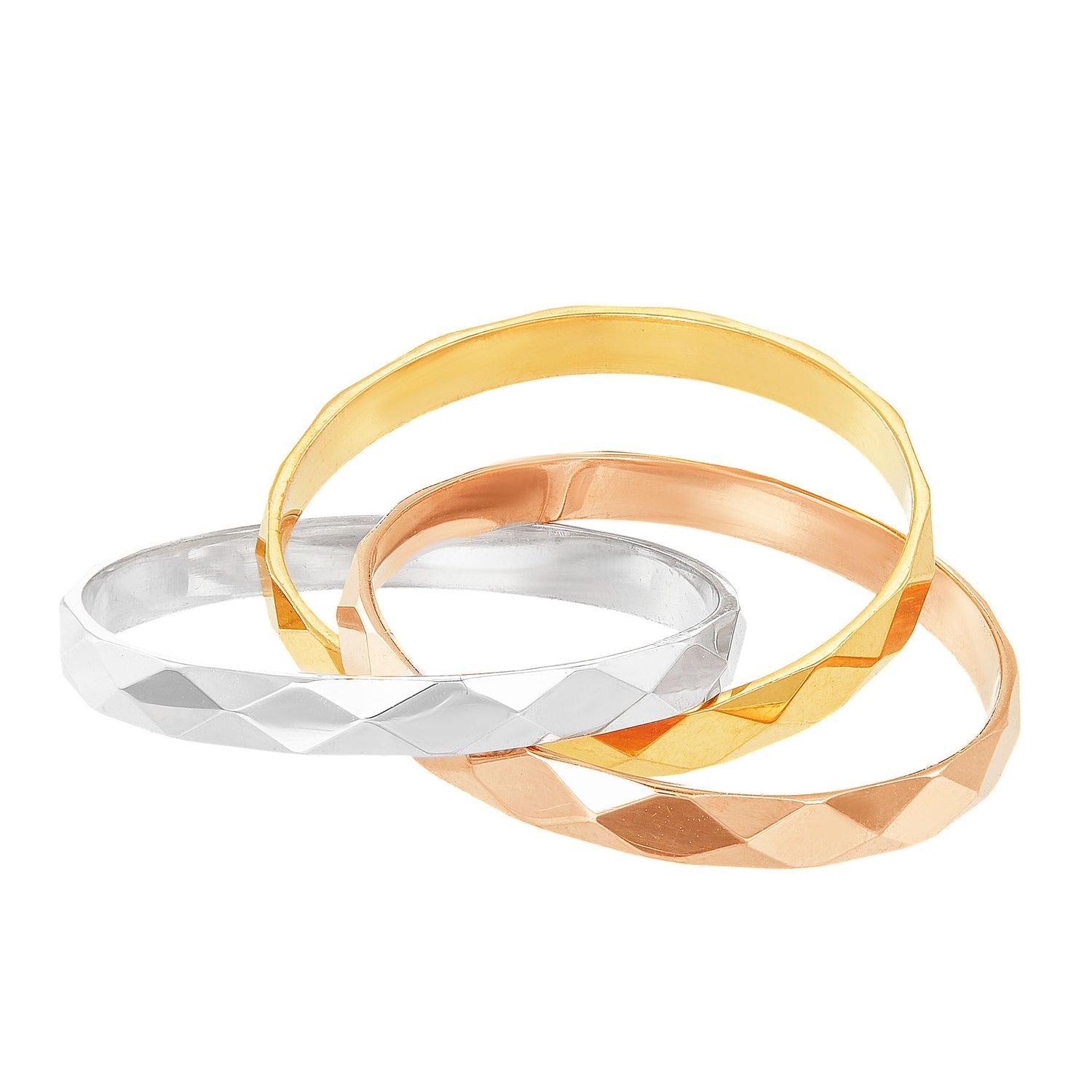 Oro Italia 916/22K White, Yellow and Rose Gold Ring GR45630321-TI (22K Gold)