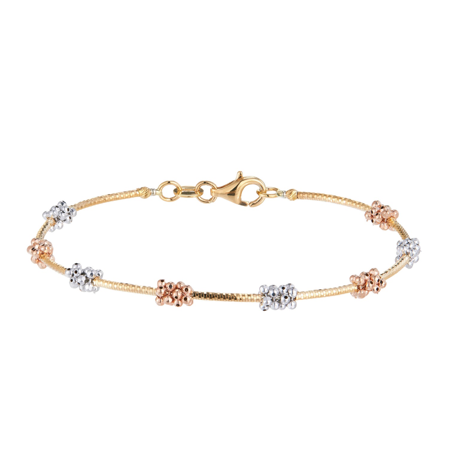 Oro Italia 916 White, Yellow and Rose Gold Bangle GB8431-TI (22K Gold)