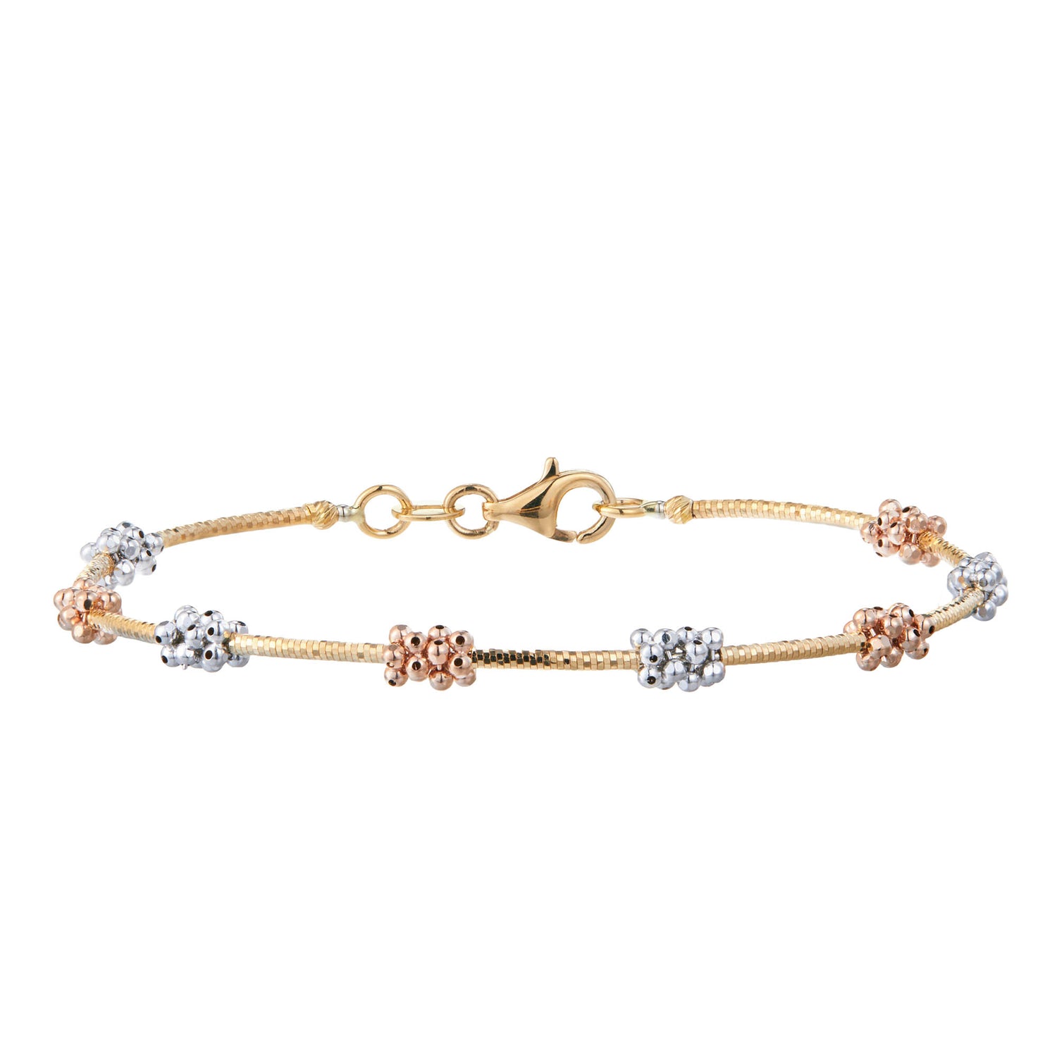 Oro Italia 916 White, Yellow and Rose Gold Bangle GB8431-TI (22K Gold)