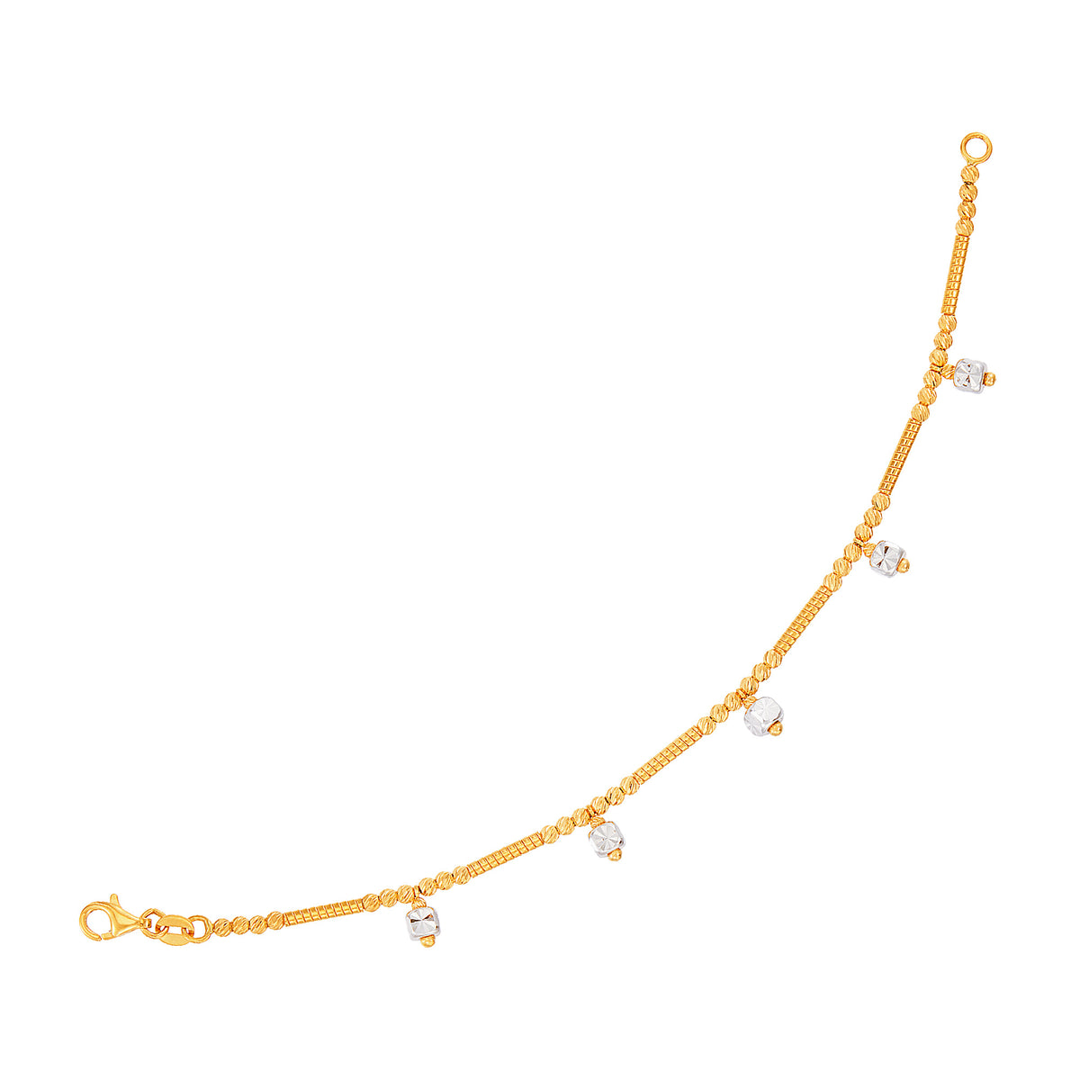 Oro Italia 916 Yellow and White Gold Bracelet GW43770823(YW)-BI (22K Gold)