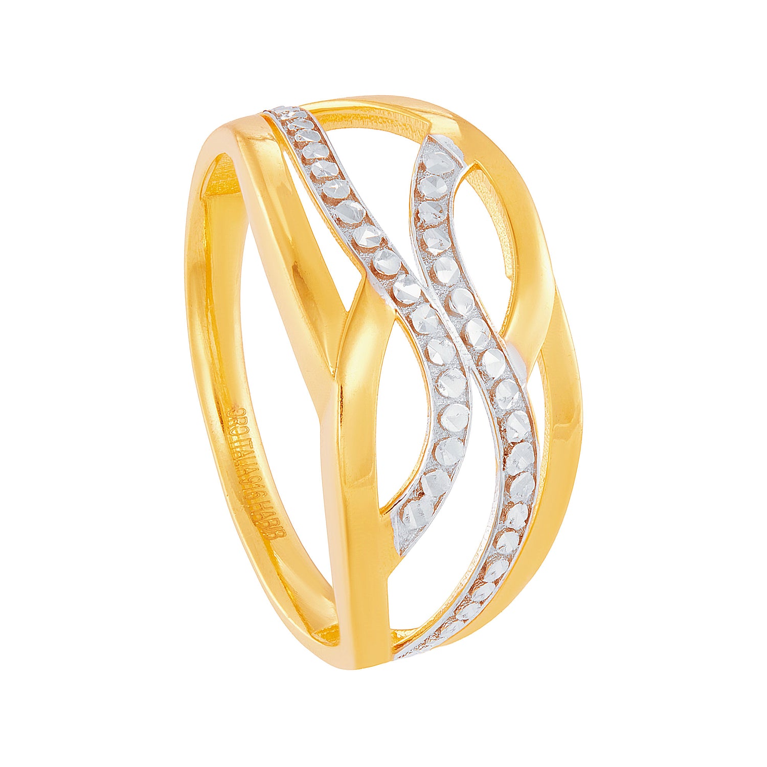 Oro Italia 916 Yellow and White Gold Ring GR59120425(YW)-BI (22K Gold)