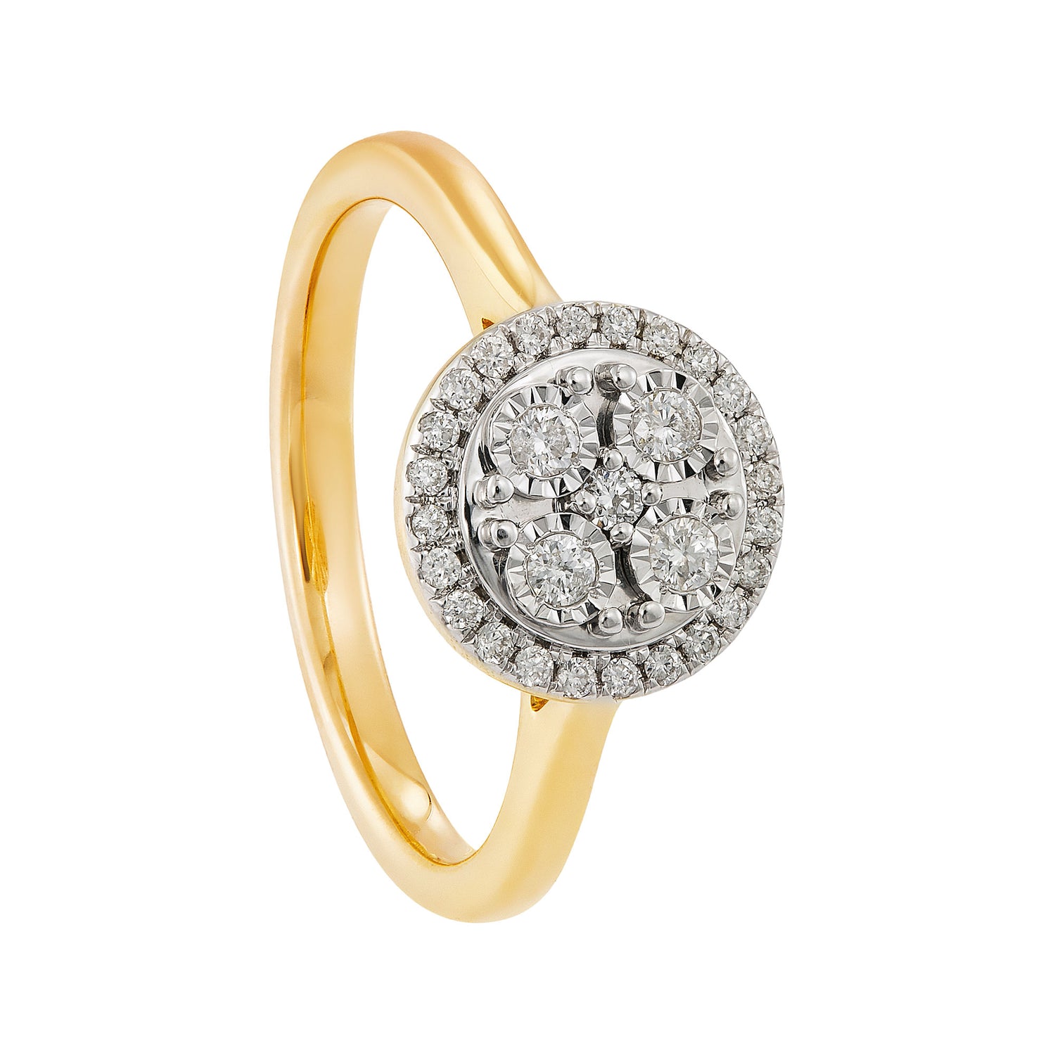 Cluster Round Diamond Ring in 375/9K Yellow Gold 269670624(YG)