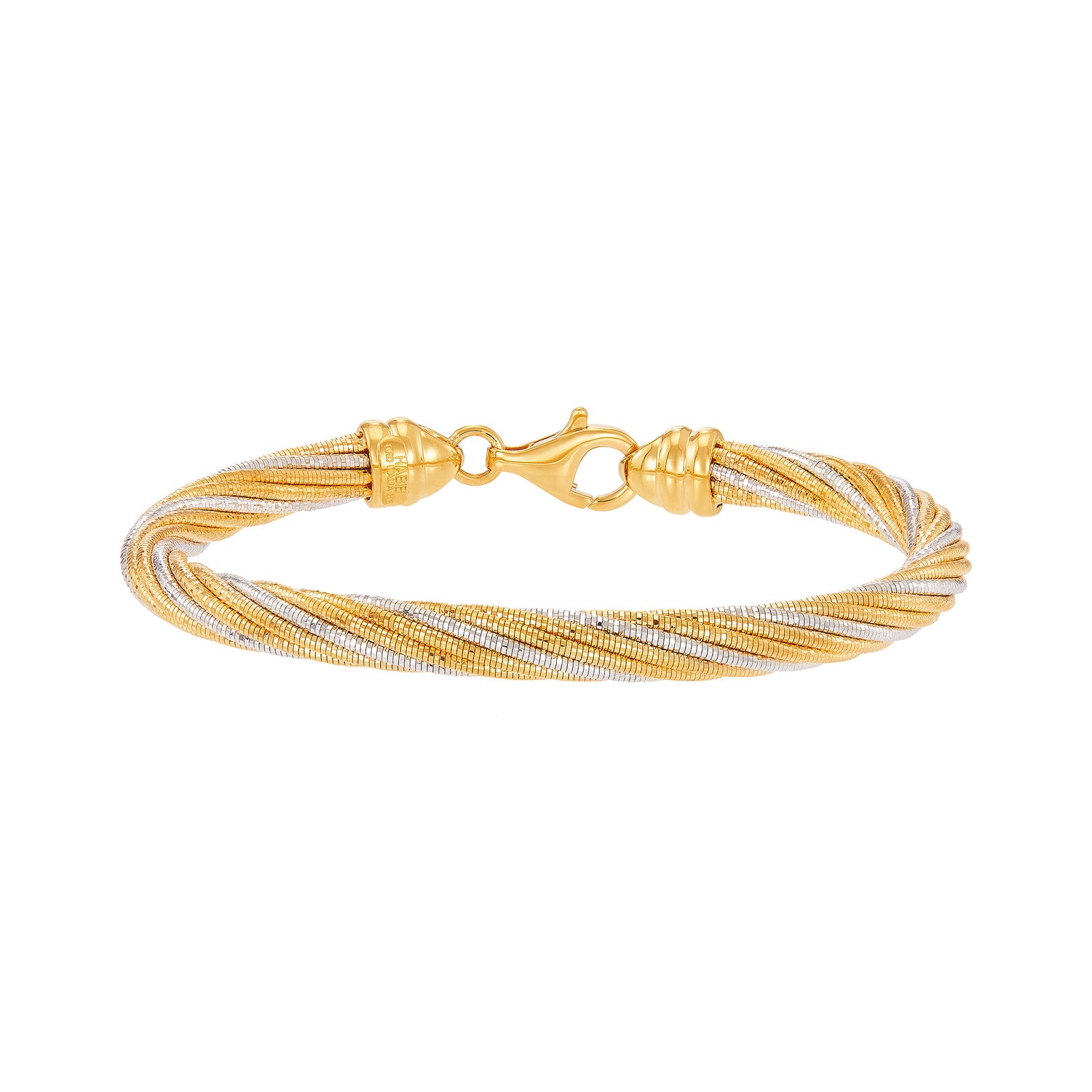 Oro Italia 916 Yellow and White Gold Bangle GB85280824(9YW)-BI (22K Gold)