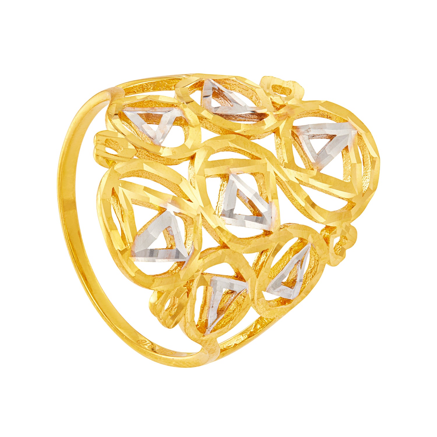 916/22K Yellow and White Gold Ring KF29570625-BI