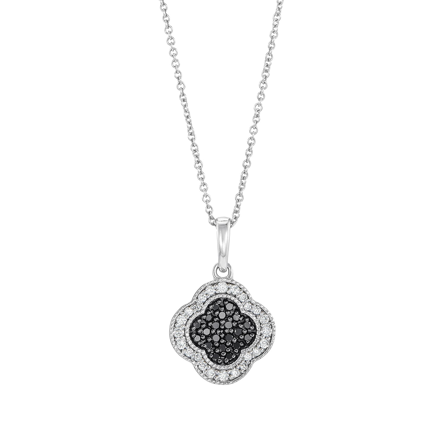 AL-ZAHRA | Black Diamond Necklace in 375/9K White Gold 270550924(N)