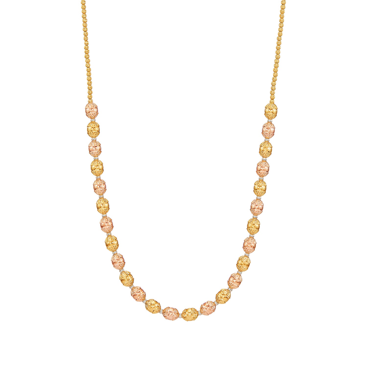 Oro Italia 916 Yellow, White and Rose Gold Necklace GC31620724-TI (22K Gold)
