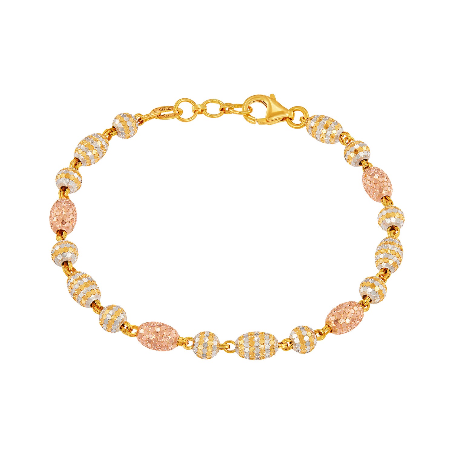 Oro Italia 916 Yellow White and Rose Gold Bracelet GW52751224-TI (22K Gold)