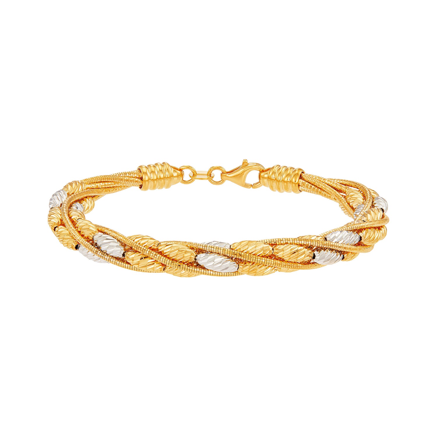 CAVO | Oro Italia 916 Yellow, and White Gold Bangle GB92420624(YW)-BI (22K Gold)