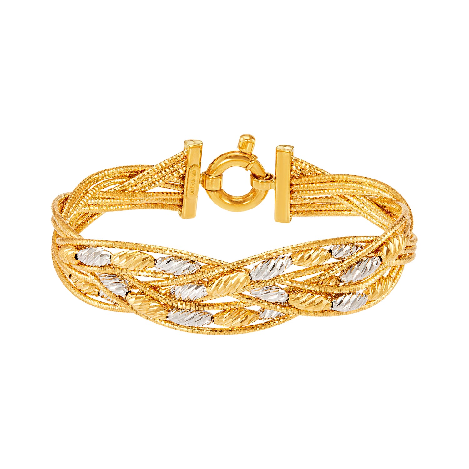 BASSANO | Oro Italia 916 Yellow and White Gold Bangle GB93471124(YW)-BI (22K Gold)