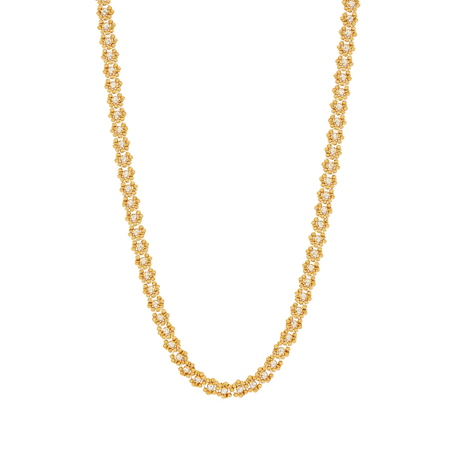 Oro Italia 916 Yellow and White Gold Necklace GC31971024(YW)-BI (22K Gold)