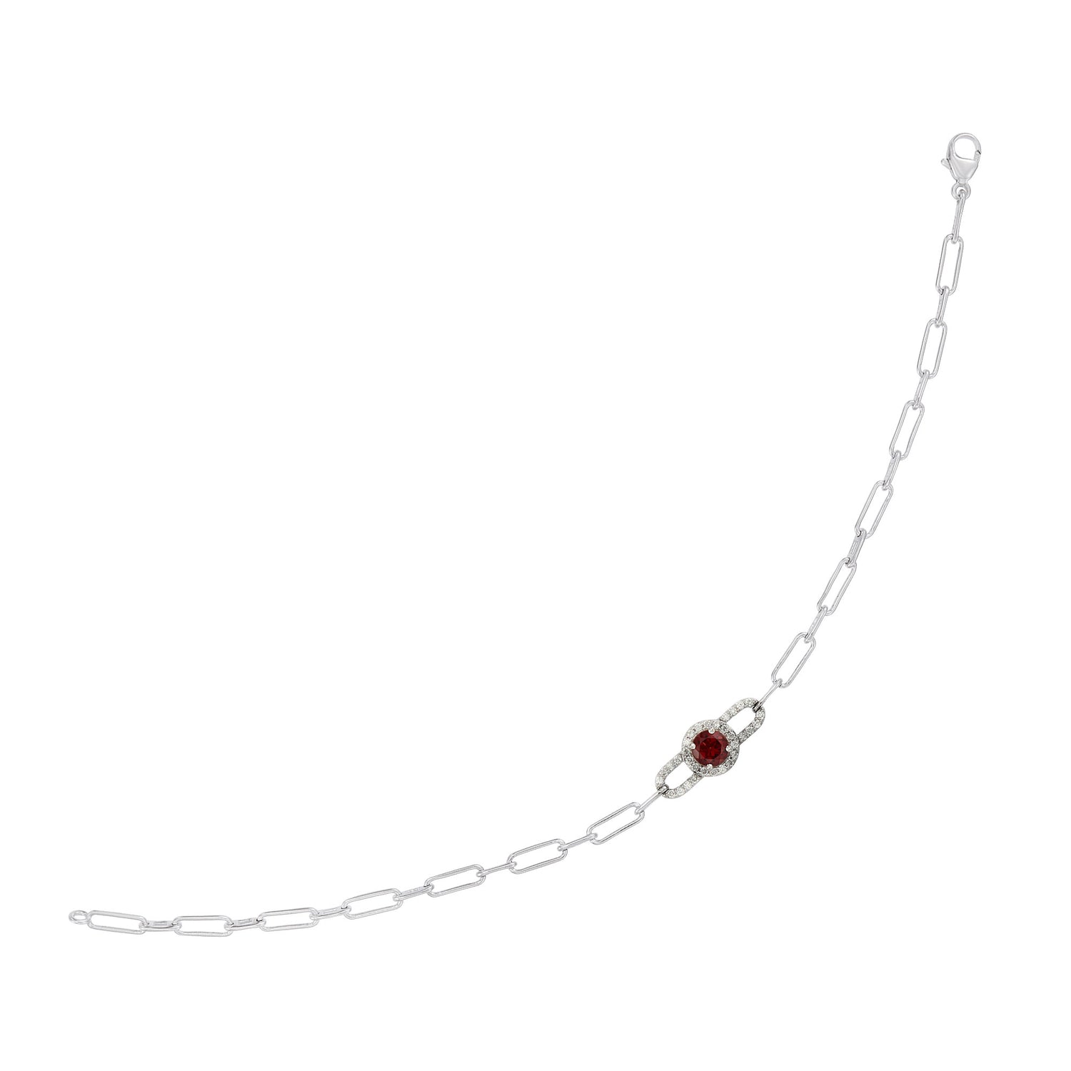 Garnet and Diamond Bracelet in 375/9K White Gold 682051124-GARN