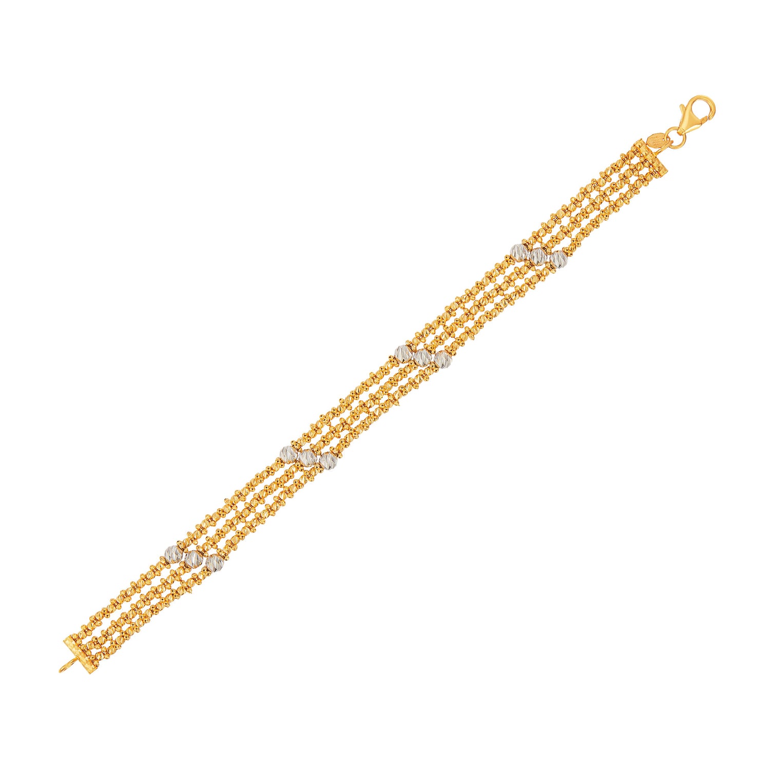 Oro Italia 916 Yellow and White Gold Bracelet GW52291024(YW)-BI (22K Gold)