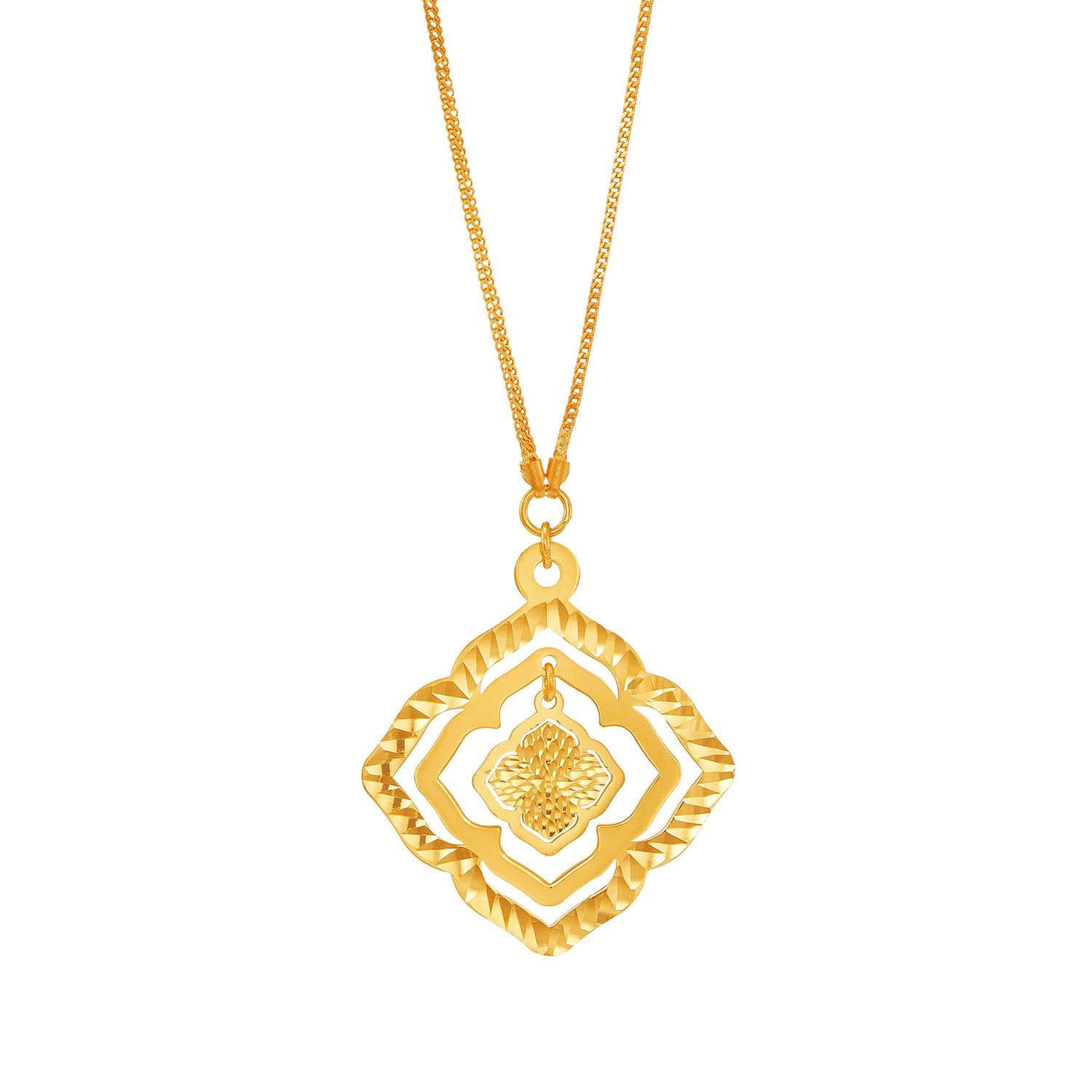 AL-ZAHRA | 916/22K Yellow Gold Necklace HLZN0011224