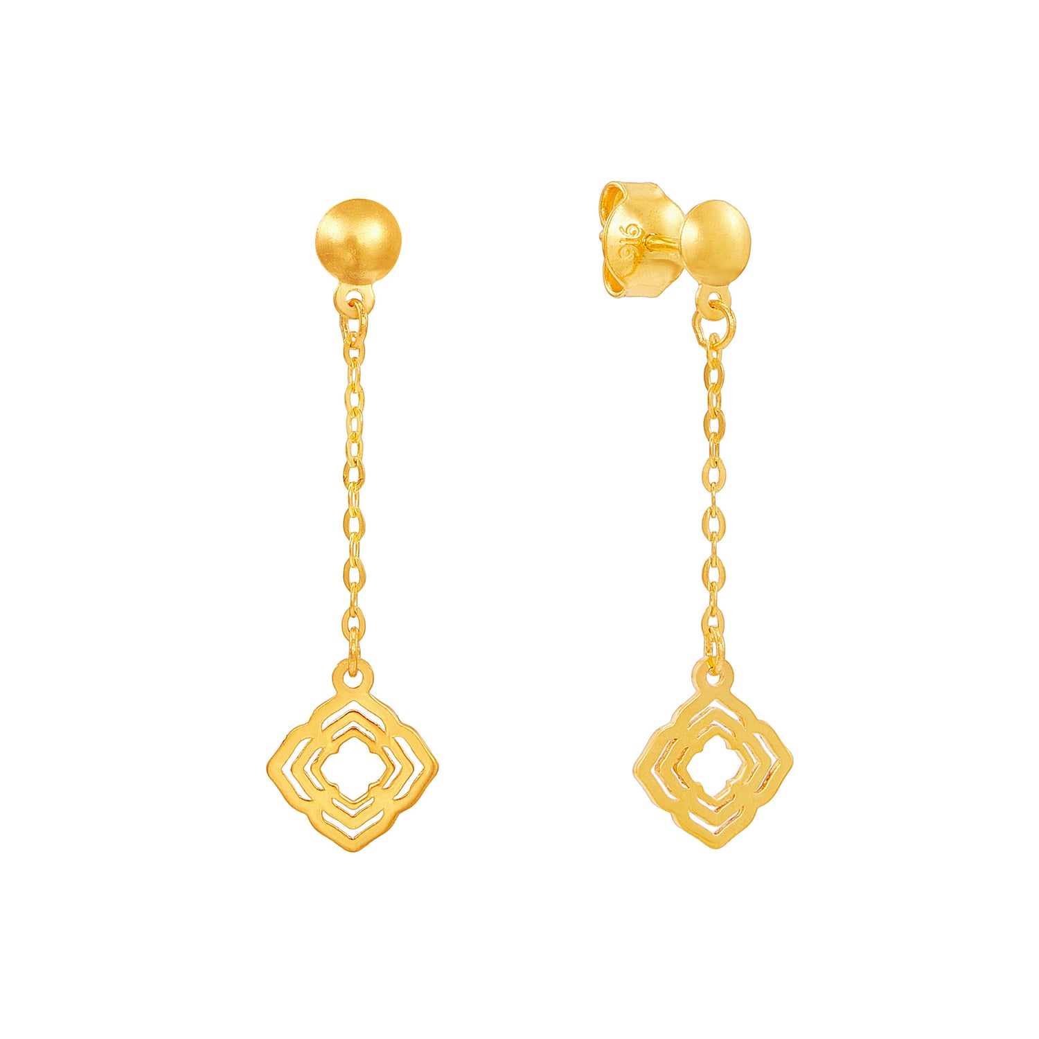 AL-ZAHRA | 916/22K Yellow Gold Earrings HLZE011224