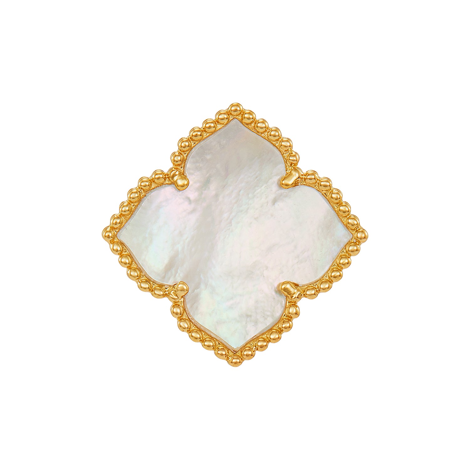 AL-ZAHRA | Mother of Pearl Brooch in 750/18K Yellow Gold 353561124(YG)-MOP