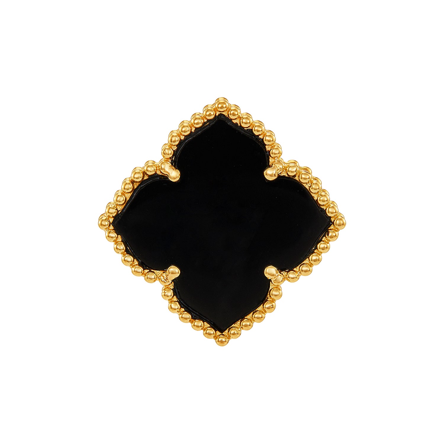 AL-ZAHRA | Onyx Brooch in 750/18K Yellow Gold 353561124(YG)-ONYX