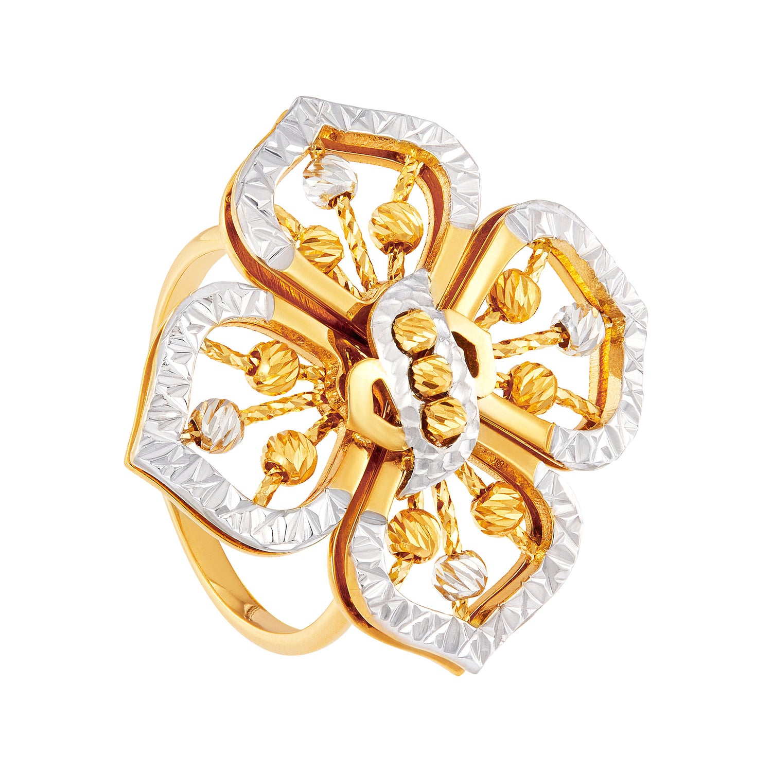 Oro Italia 916 Yellow and White Gold Ring GR57671224(YW)-BI (22K Gold)