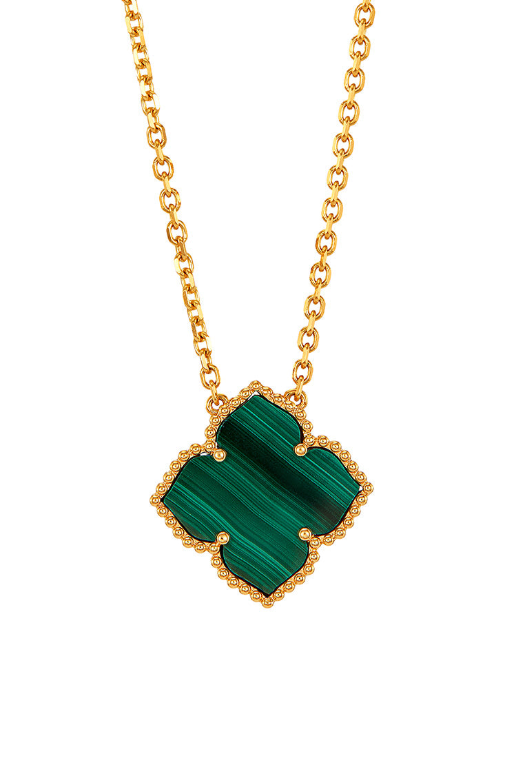 AL-ZAHRA | Fancy Malachite Necklace in 750/18K Yellow Gold 561041124(YG)-MALA