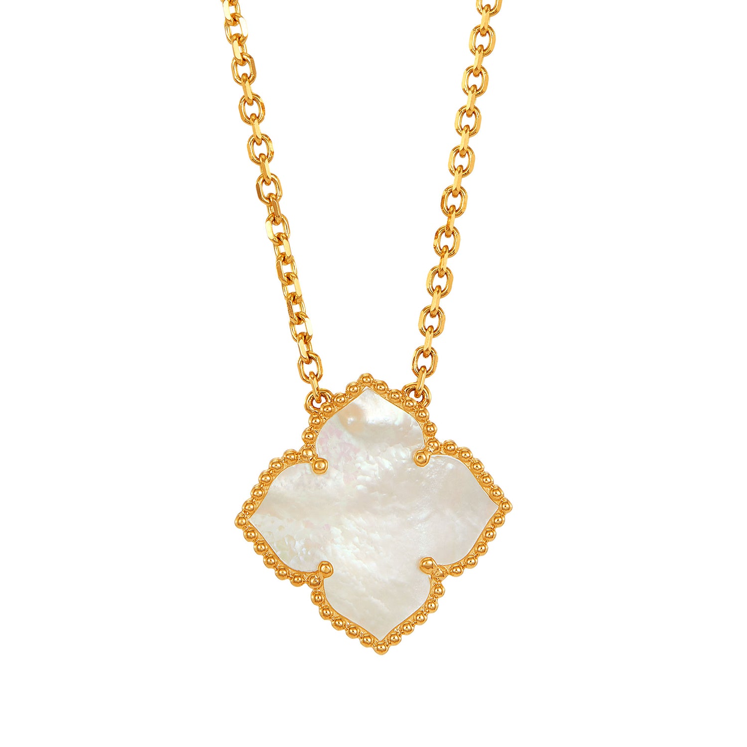 AL-ZAHRA | Fancy Mother of Pearl Necklace in 750/18K Yellow Gold 561041124(YG)-MOP