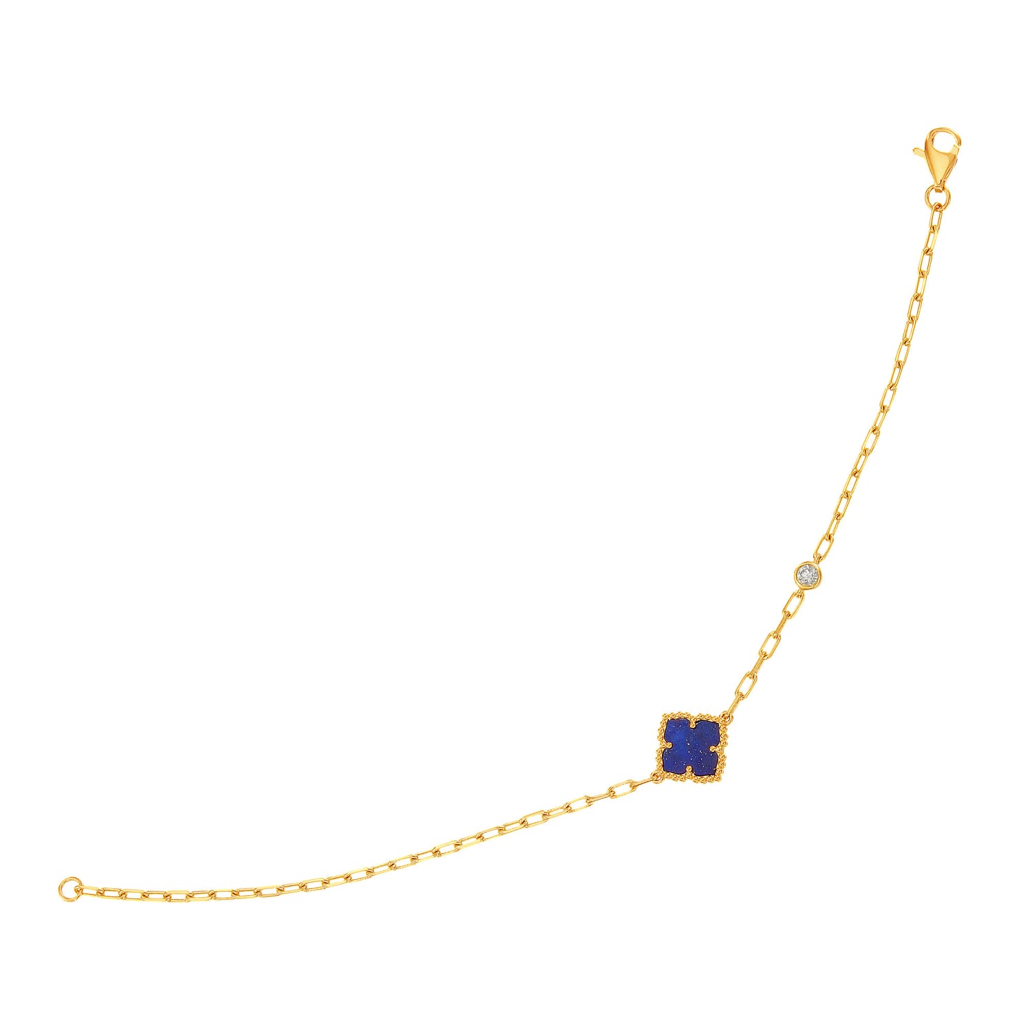 AL-ZAHRA | Fancy Lapis Lazuli and Diamond Bracelet in 750/18K Yellow Gold 682061224(YG)-LZ