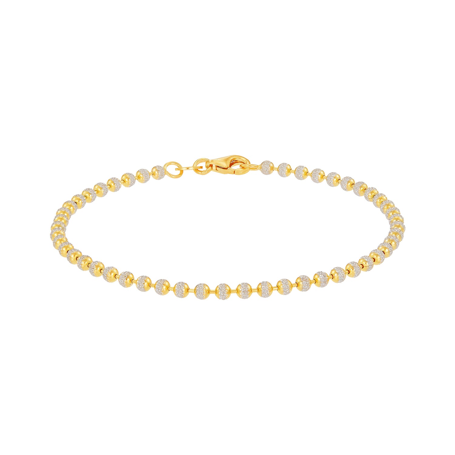 BEADS PLANET | Oro Italia 916 Yellow and White Gold Bracelet GW49830524(250YW)-BI (22K Gold)