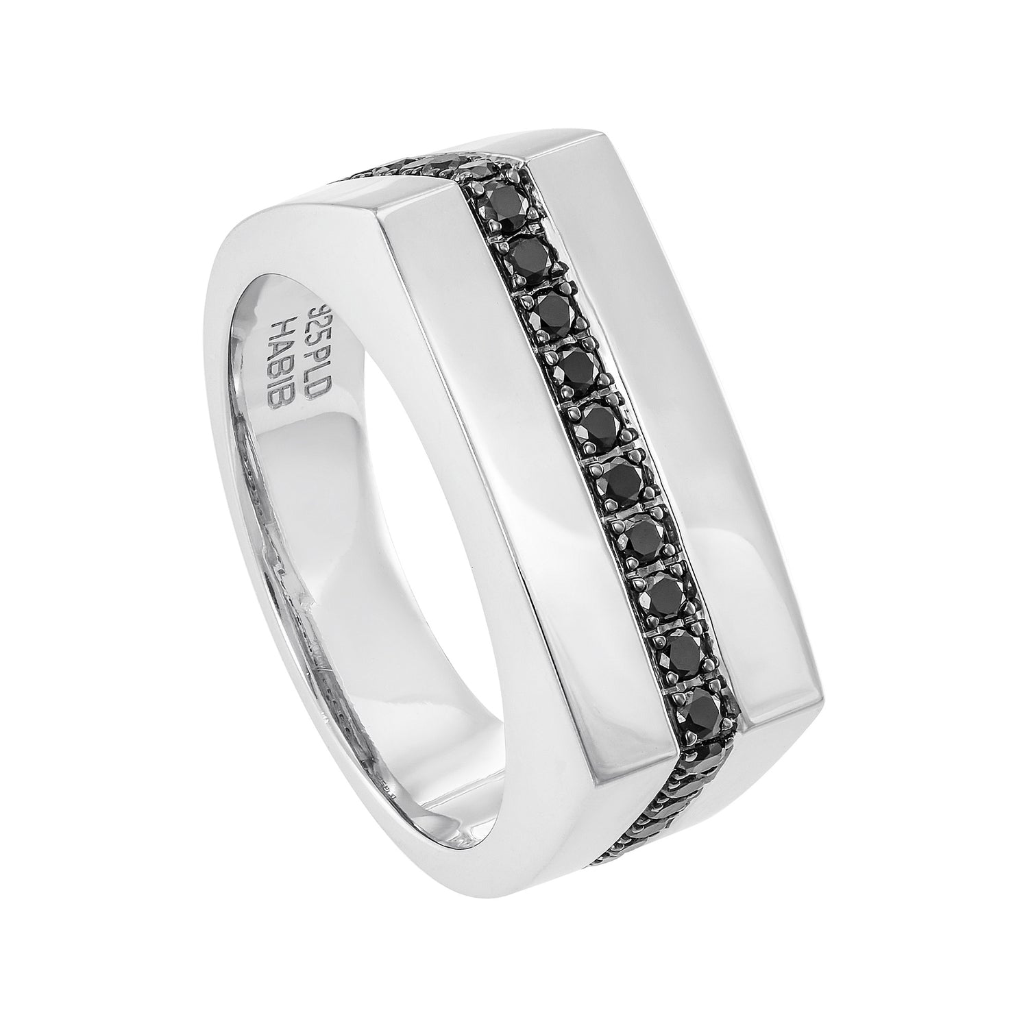 Black Diamond Men's Ring in 925 Silver Palladium 270661024(PLD)-BLK