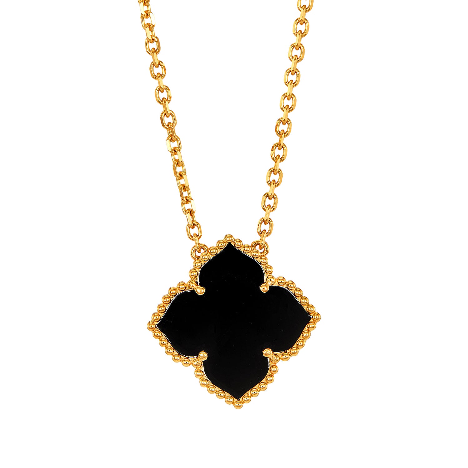 AL-ZAHRA | Fancy Onyx Necklace in 750/18K Yellow Gold 561041124(YG)-ONYX
