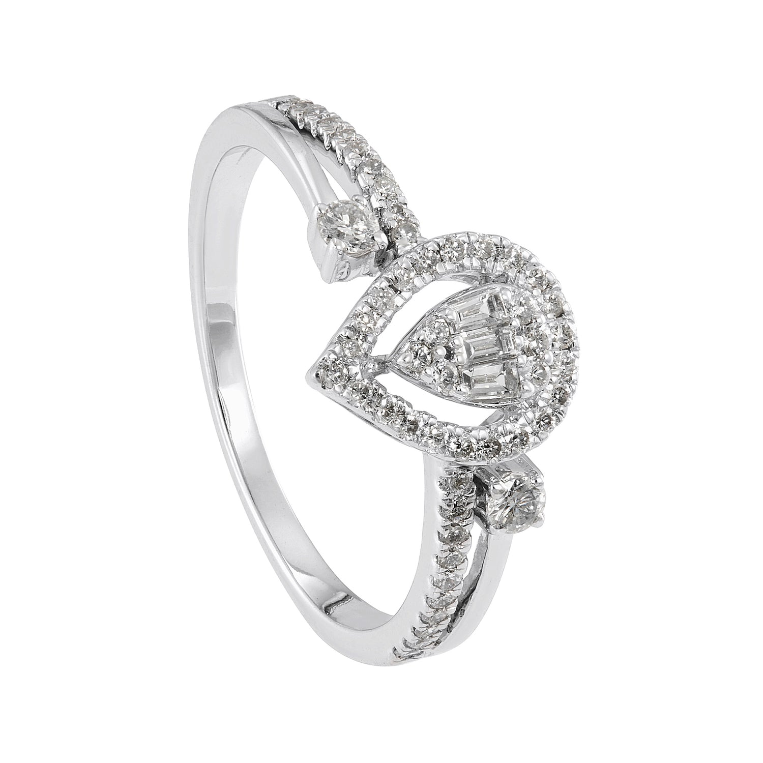 Tapered Diamond Ring in 375/9K White Gold 271321224
