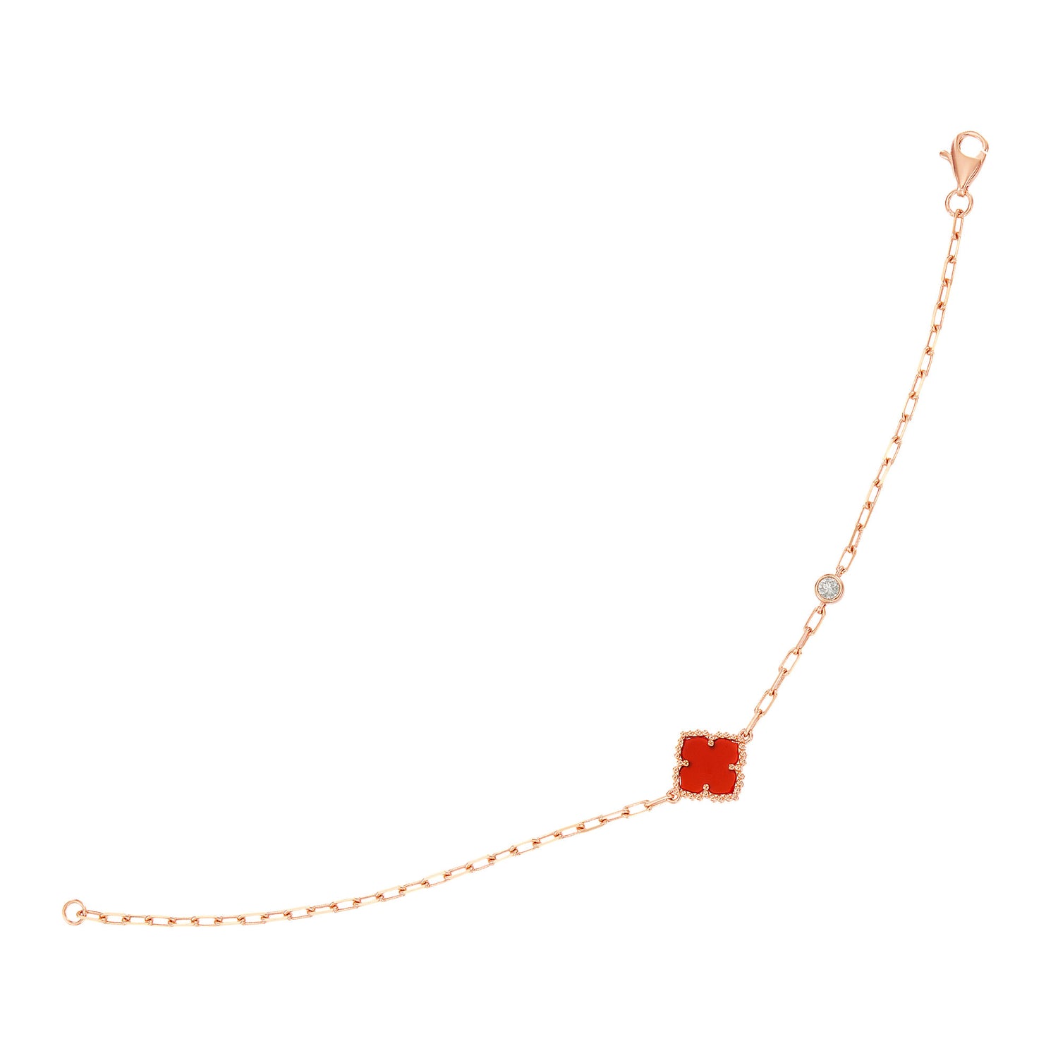 AL-ZAHRA | Fancy Carnelian and Diamond Bracelet in 750/18K Rose Gold 682061224(RG)-CARN