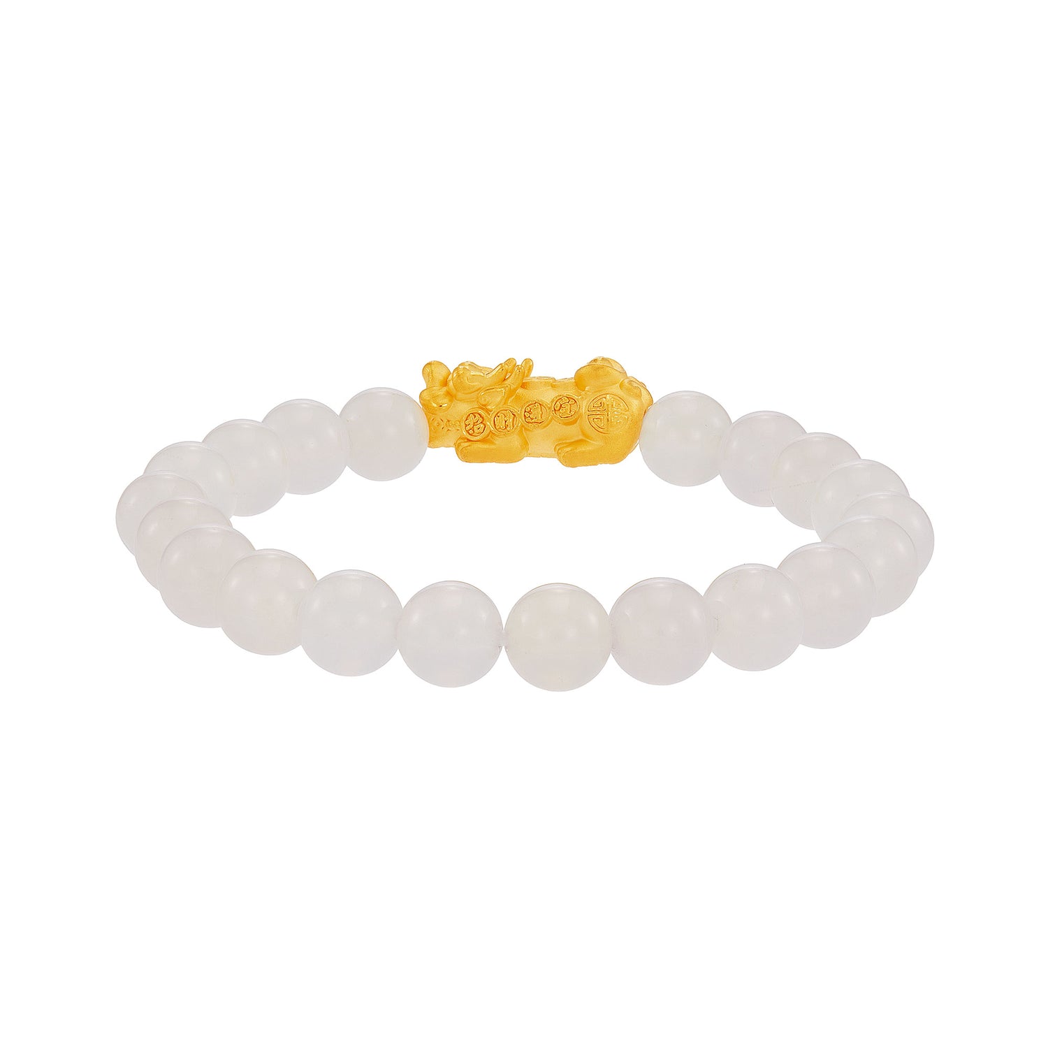 Pixiu 999/24K Gold with White Agate Bracelet WWGB2910325