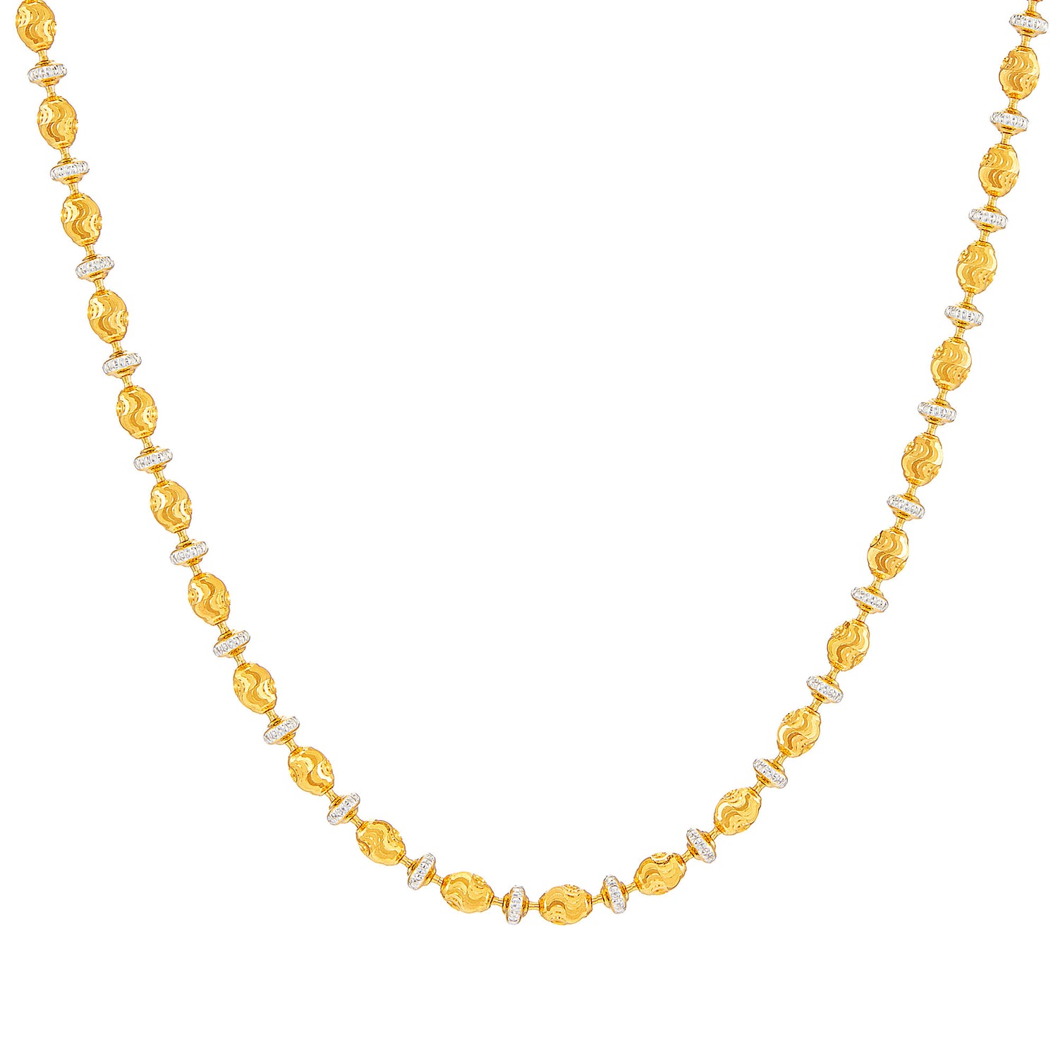 Oro Italia 916 Yellow and Gold Necklace GC32960625(YW)-BI (22K Gold)