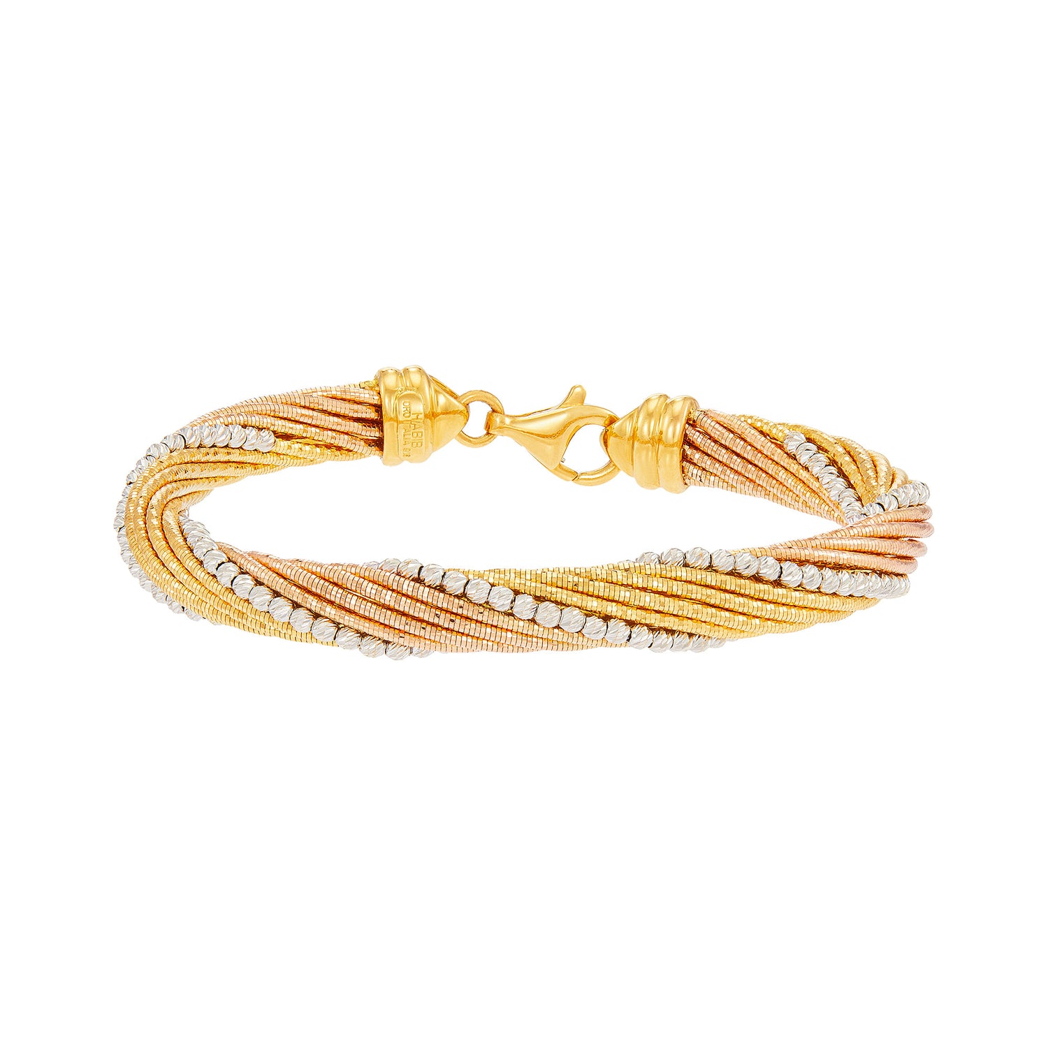 Oro Italia 916 Yellow, Rose and White Gold Bangle GB8579-TI (22K Gold)