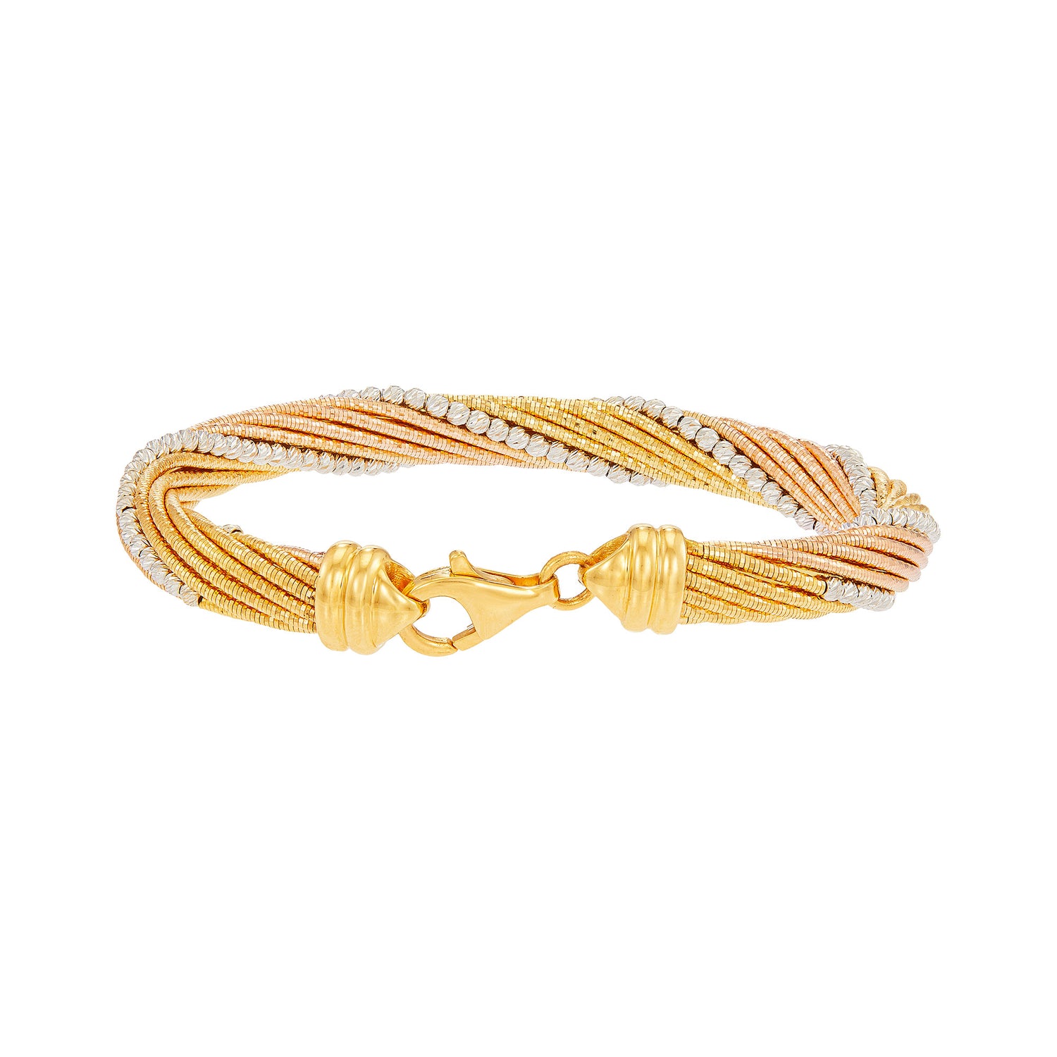 Oro Italia 916 Yellow, Rose and White Gold Bangle GB8579-TI (22K Gold)