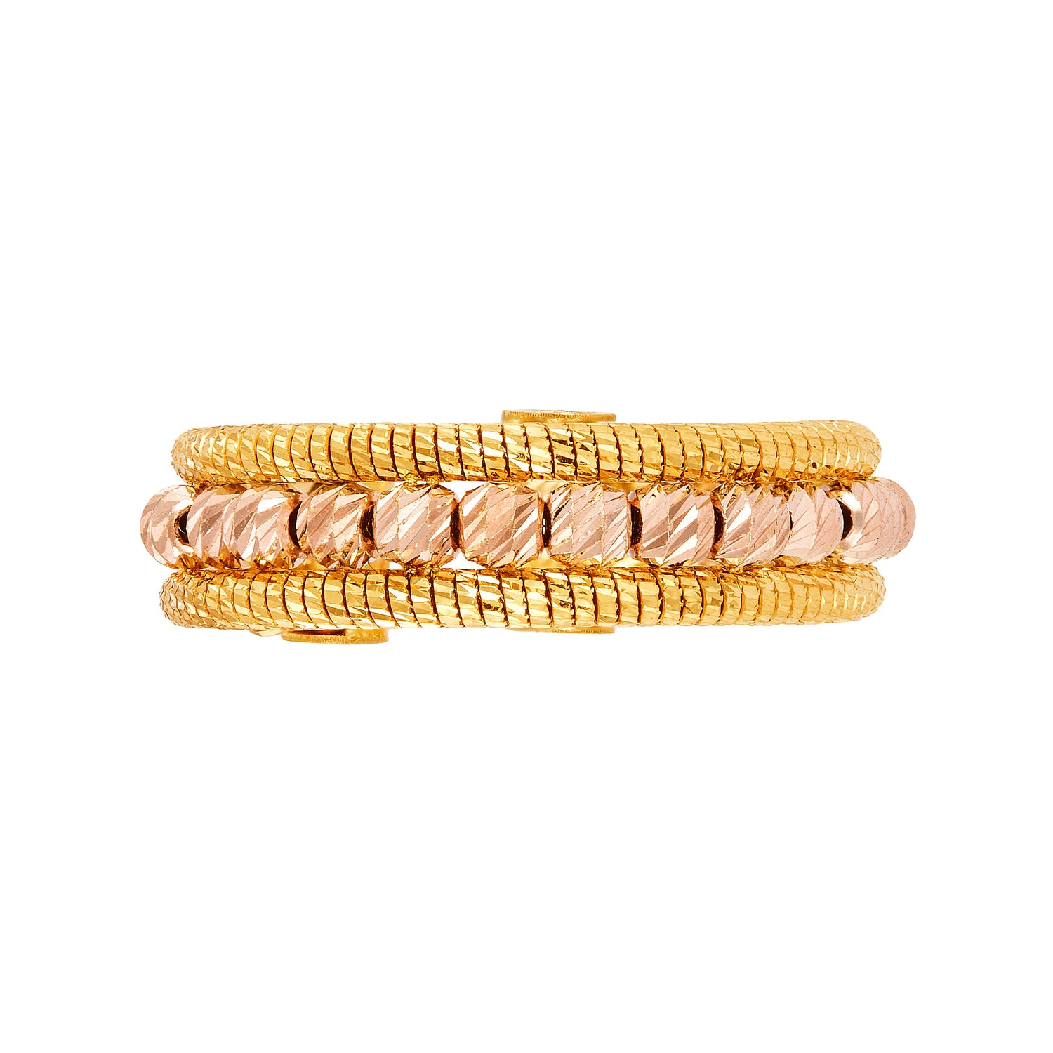 Oro Italia 916 Yellow and Rose Gold Ring GR58580425(YR)-BI (22K Gold)