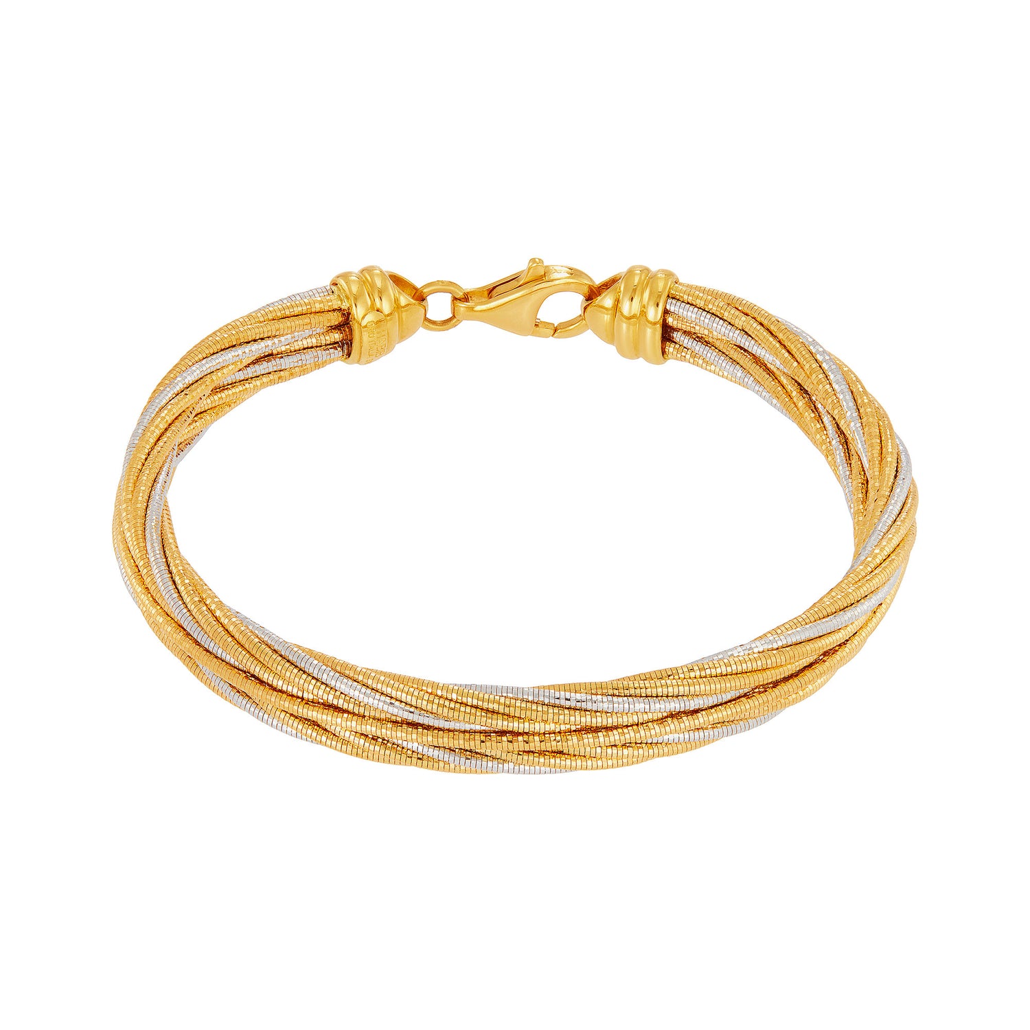 CAVO | Oro Italia 916 Yellow and White Gold Bangle GB93620225(YW)-BI (22K Gold)
